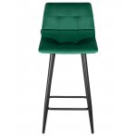 Набор 2 шт Стул полубарный DOBRIN OLIVIA, черные матовые ножки, зелёный велюр (108-64)