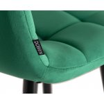 Набор 2 шт Стул полубарный DOBRIN OLIVIA, черные матовые ножки, зелёный велюр (108-64)