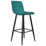 Стул барный DOBRIN NICOLE, черные матовые ножки, морской волны велюр (108-119)