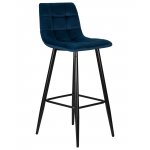Стул барный DOBRIN NICOLE, черные матовые ножки, темно-синий велюр (108-95) Стул барный DOBRIN NICOLE, черные матовые ножки, темно-синий велюр (108-95)
