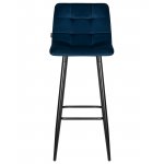 Стул барный DOBRIN NICOLE, черные матовые ножки, темно-синий велюр (108-95) Стул барный DOBRIN NICOLE, черные матовые ножки, темно-синий велюр (108-95)