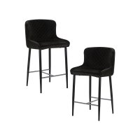 Набор 2 шт Стул полубарный DOBRIN CHRISTIAN'65, черные ножки, черный велюр (V108-77)