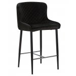 Набор 2 шт Стул полубарный DOBRIN CHRISTIAN'65, черные ножки, черный велюр (V108-77)