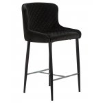 Набор 2 шт Стул полубарный DOBRIN CHRISTIAN'65, черные ножки, черный велюр (V108-77)