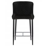 Набор 2 шт Стул полубарный DOBRIN CHRISTIAN'65, черные ножки, черный велюр (V108-77)