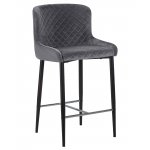 Набор 2 шт Стул полубарный DOBRIN CHRISTIAN'65, черные ножки, темно-серый велюр (V108-91)