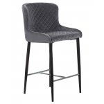 Набор 2 шт Стул полубарный DOBRIN CHRISTIAN'65, черные ножки, темно-серый велюр (V108-91)