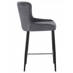 Набор 2 шт Стул полубарный DOBRIN CHRISTIAN'65, черные ножки, темно-серый велюр (V108-91)