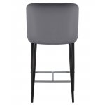 Набор 2 шт Стул полубарный DOBRIN CHRISTIAN'65, черные ножки, темно-серый велюр (V108-91)