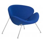 Набор 2 шт Кресло дизайнерское DOBRIN EMILY, синяя ткань AF6, хромированная сталь