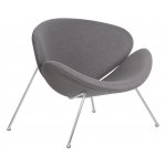 Набор 2 шт Кресло дизайнерское DOBRIN EMILY, серая ткань AF7, хромированная сталь