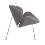 Набор 2 шт Кресло дизайнерское DOBRIN EMILY, серая ткань AF7, хромированная сталь