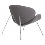 Набор 2 шт Кресло дизайнерское DOBRIN EMILY, серая ткань AF7, хромированная сталь