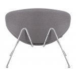 Набор 2 шт Кресло дизайнерское DOBRIN EMILY, серая ткань AF7, хромированная сталь