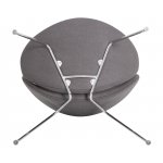 Набор 2 шт Кресло дизайнерское DOBRIN EMILY, серая ткань AF7, хромированная сталь