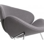 Набор 2 шт Кресло дизайнерское DOBRIN EMILY, серая ткань AF7, хромированная сталь