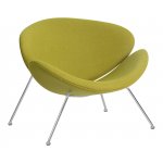 Набор 2 шт Кресло дизайнерское DOBRIN EMILY, светло-зеленая ткань AF3, хромированная сталь