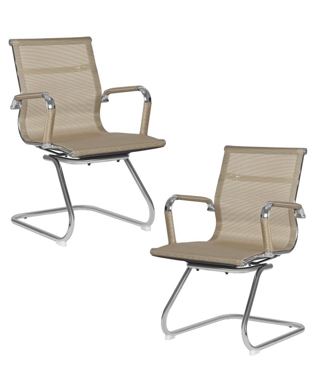 Набор 2 шт Офисное кресло для посетителей DOBRIN CODY MESH, бежевый (22039)