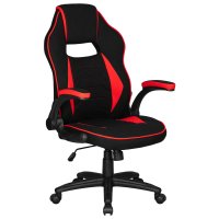 Кресло игровое DOBRIN RICK, черно-красная ткань