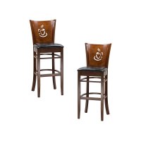 Набор 2 шт Стул барный DOBRIN JERRY BAR, шоколад, чёрный