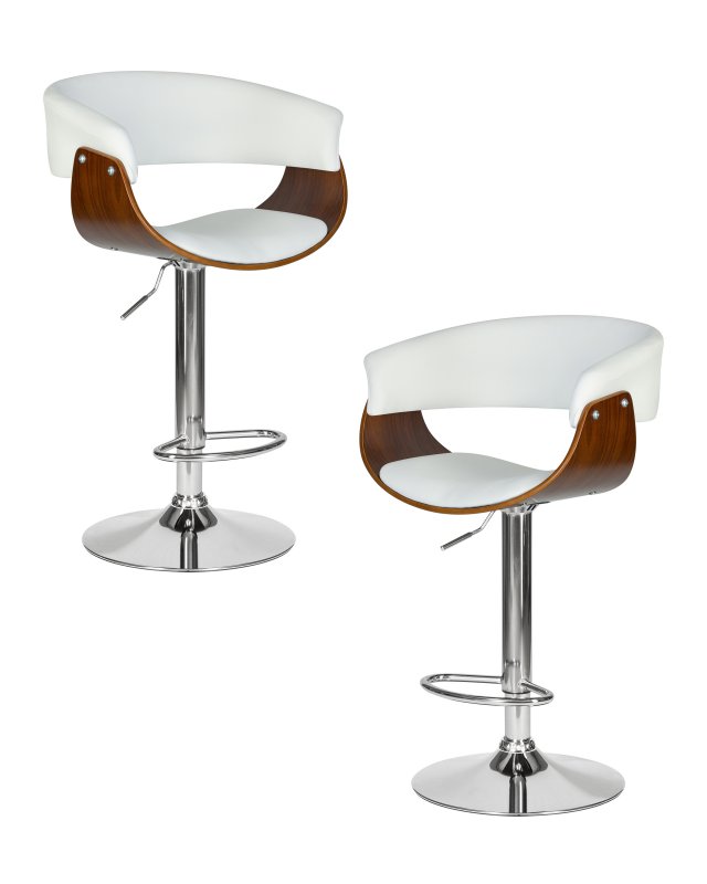 Набор 2 шт Стул барный DOBRIN OSTIN, цвет белый PU ABA 008