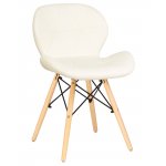 Набор 4 шт Стул обеденный DOBRIN BUTTERFLY, ножки светлый бук, цвет сиденья кремовый