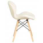 Набор 4 шт Стул обеденный DOBRIN BUTTERFLY, ножки светлый бук, цвет сиденья кремовый