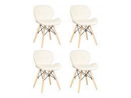 Набор 4 шт Стул обеденный DOBRIN BUTTERFLY, ножки светлый бук, цвет сиденья кремовый