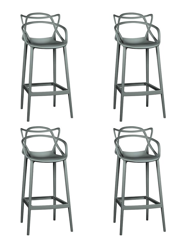 Набор 4 шт Стул барный DOBRIN MASTERS BAR, тёмно-серый (GR-04)
