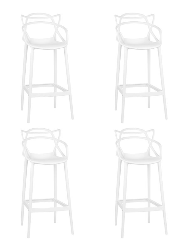 Набор 4 шт Стул барный DOBRIN MASTERS BAR, белый (W-02)