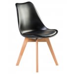 Набор 4 шт Стул обеденный DOBRIN JERRY SOFT, ножки светлый бук, цвет сиденья чёрный (B-03)