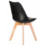 Набор 4 шт Стул обеденный DOBRIN JERRY SOFT, ножки светлый бук, цвет сиденья чёрный (B-03)