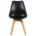 Набор 4 шт Стул обеденный DOBRIN JERRY SOFT, ножки светлый бук, цвет сиденья чёрный (B-03)