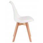 Стул обеденный DOBRIN JERRY SOFT, ножки светлый бук, цвет сиденья белый (W-02)