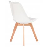 Стул обеденный DOBRIN JERRY SOFT, ножки светлый бук, цвет сиденья белый (W-02)