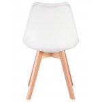 Стул обеденный DOBRIN JERRY SOFT, ножки светлый бук, цвет сиденья белый (W-02)