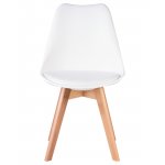 Стул обеденный DOBRIN JERRY SOFT, ножки светлый бук, цвет сиденья белый (W-02)