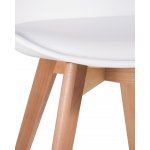 Стул обеденный DOBRIN JERRY SOFT, ножки светлый бук, цвет сиденья белый (W-02)
