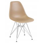 Набор 4 шт Стул обеденный DOBRIN DSR, ножки хром, цвет бежевый (GR-03)