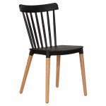 Набор 4 шт Стул обеденный DOBRIN THEO, ножки светлый бук, цвет черный (B-03)