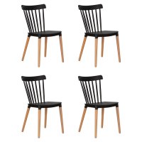 Набор 4 шт Стул обеденный DOBRIN THEO, ножки светлый бук, цвет черный (B-03)
