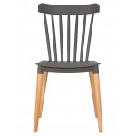 Стул обеденный DOBRIN THEO, ножки светлый бук, цвет темно-серый (GR-04)
