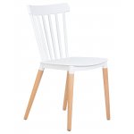 Стул обеденный DOBRIN THEO, ножки светлый бук, цвет белый (W-02)
