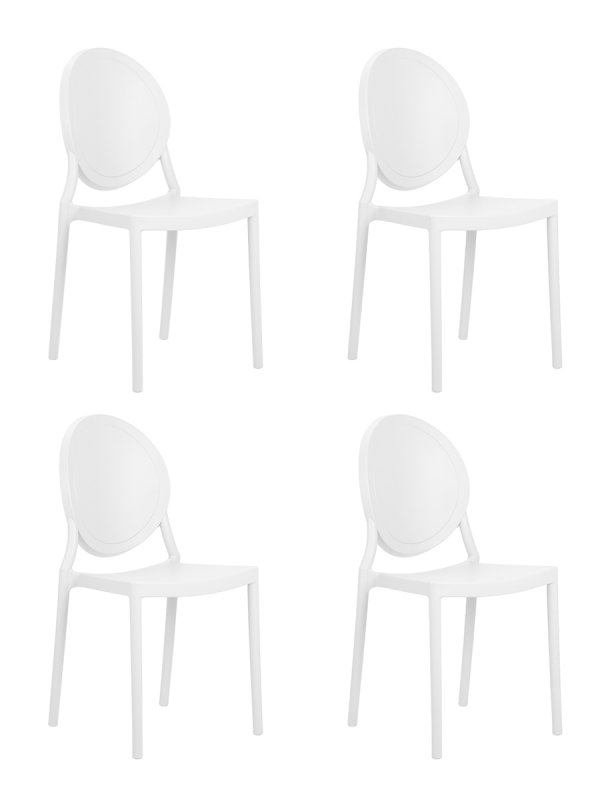 Набор 4 шт Стул обеденный DOBRIN ALBERT, цвет белый