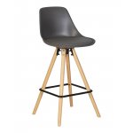 Набор 2 шт Стул полубарный DOBRIN RONNI, ножки светлый бук, тёмно-серый (GR-04)