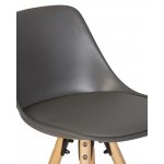 Набор 2 шт Стул полубарный DOBRIN RONNI, ножки светлый бук, тёмно-серый (GR-04)