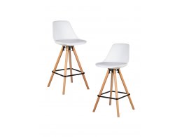 Набор 2 шт Стул полубарный DOBRIN RONNI, ножки светлый бук, белый (ZL-W-02)