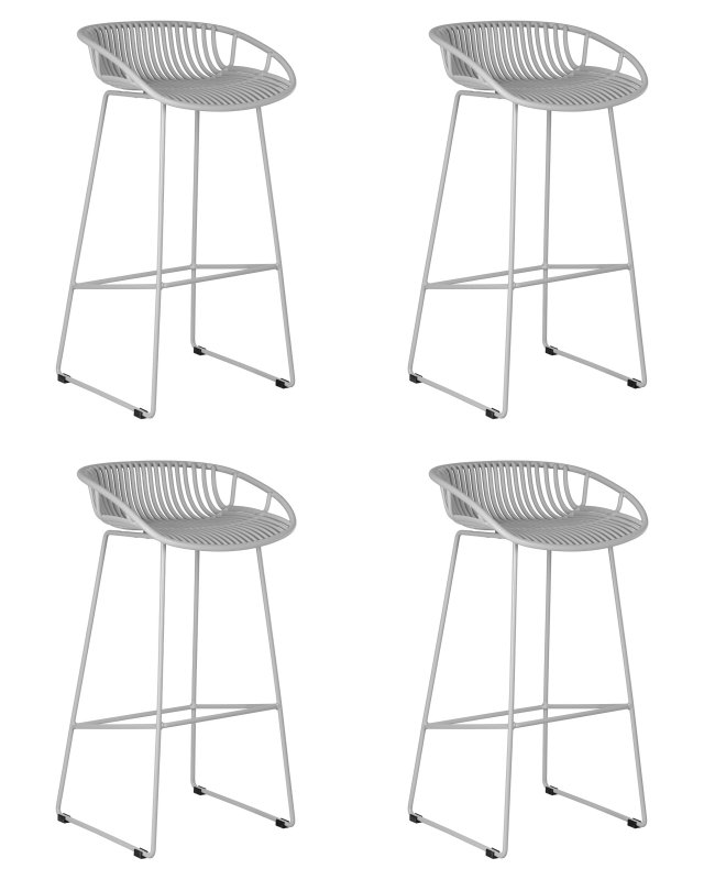 Набор 4 шт Стул барный DOBRIN FRANK, светло-серый