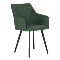 Стул обеденный DOBRIN ROBY, ЭМАЛЬ ЧЕРНЫЙ МУАР велюр Catania Izumrud
