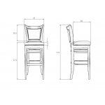 Набор 2 шт Стул барный DOBRIN GARRY BAR, капучино, кремовый